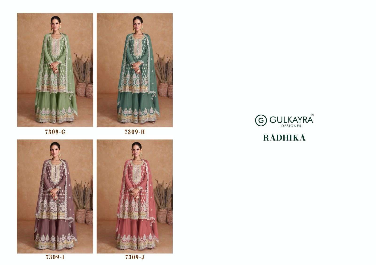 Gulkayra Radhika Real Chinnon Designer Salwar Suits Wholesale catalog