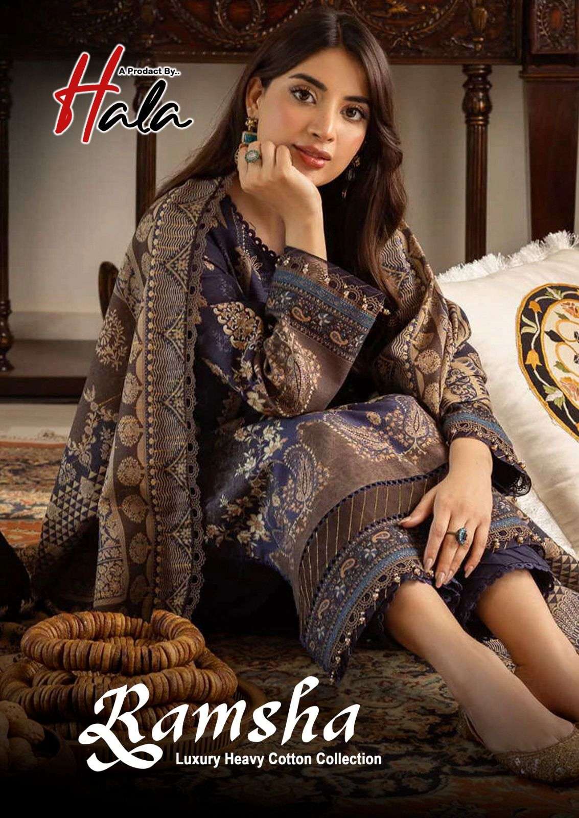 Hala Ramsha 1 Luxury Heavy Cotton Dress Material Wholesale catalog