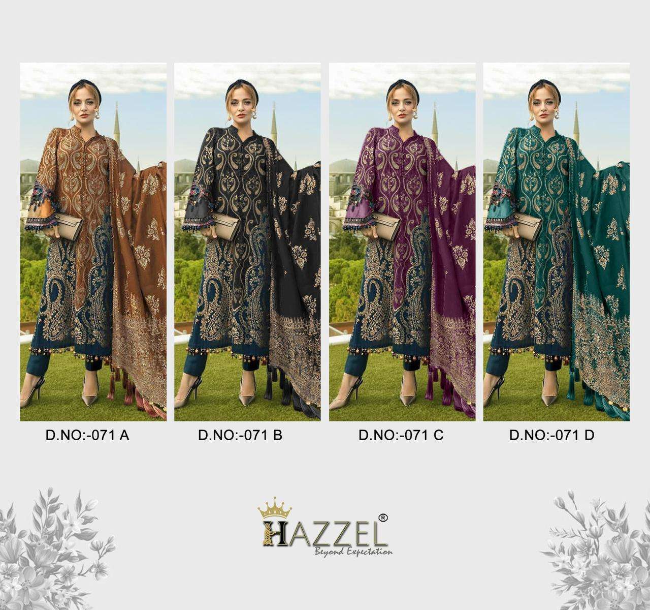 Hazzel Maria B Lawn 071 Cotton Dupatta Pakistani Suits Wholesale catalog