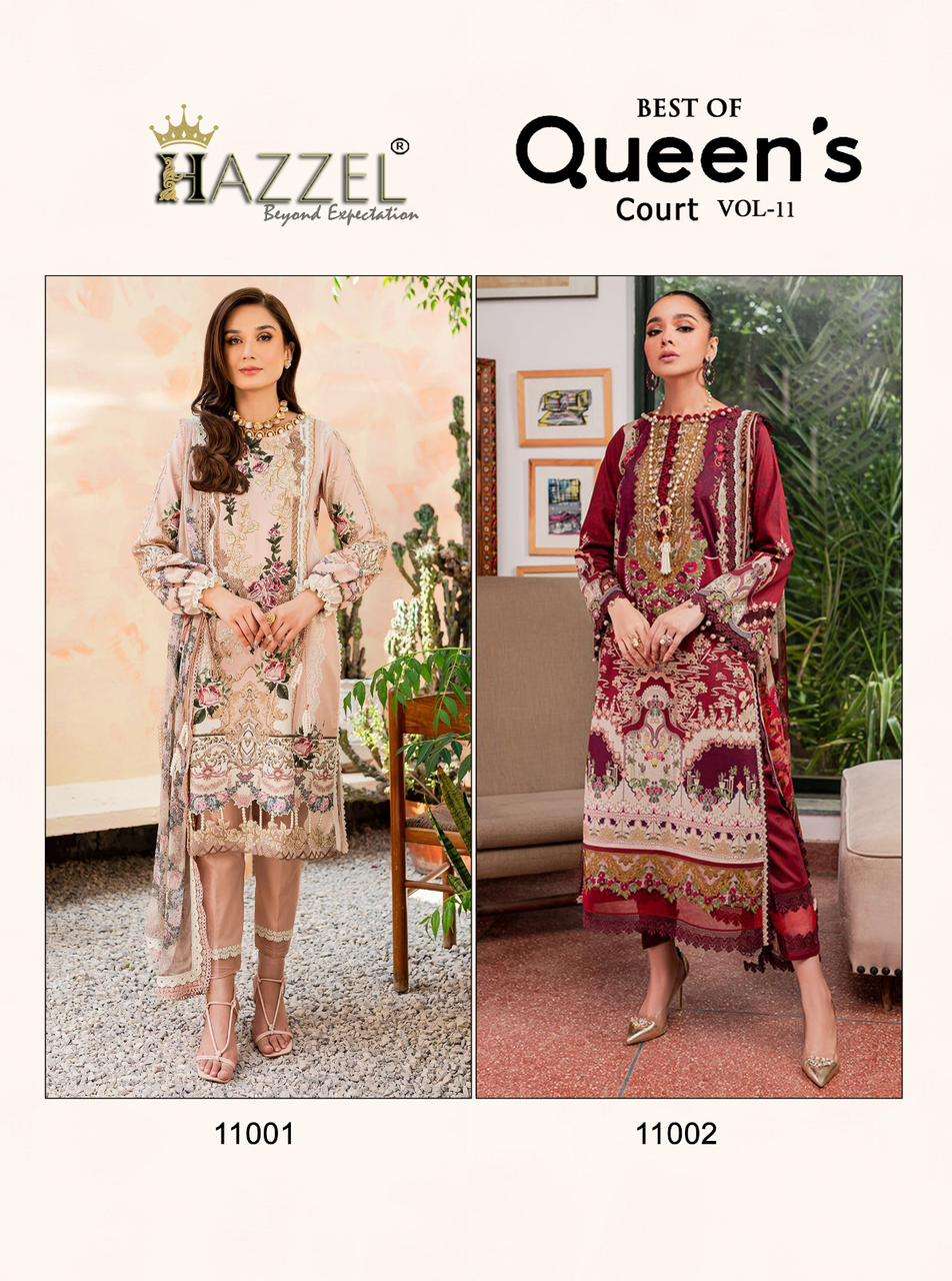 Hazzel Queens Court Vol 11 Chiffon Dupatta Pakistani Suits Wholesale catalog