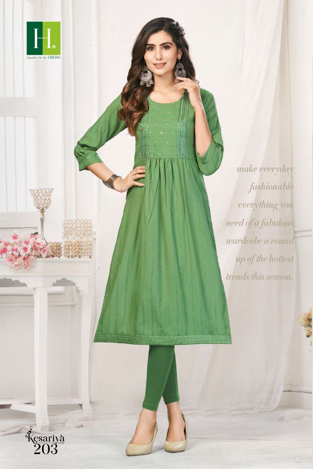 HIRWA KESARIYA VOL-2 Kurti Wholesale catalog