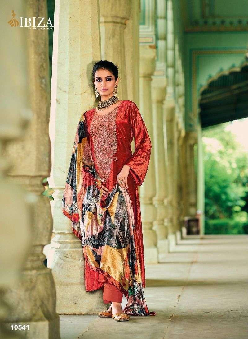 Ibiza Khoob Surat Viscose Velvet Pashmina Dress Material Wholesale catalog