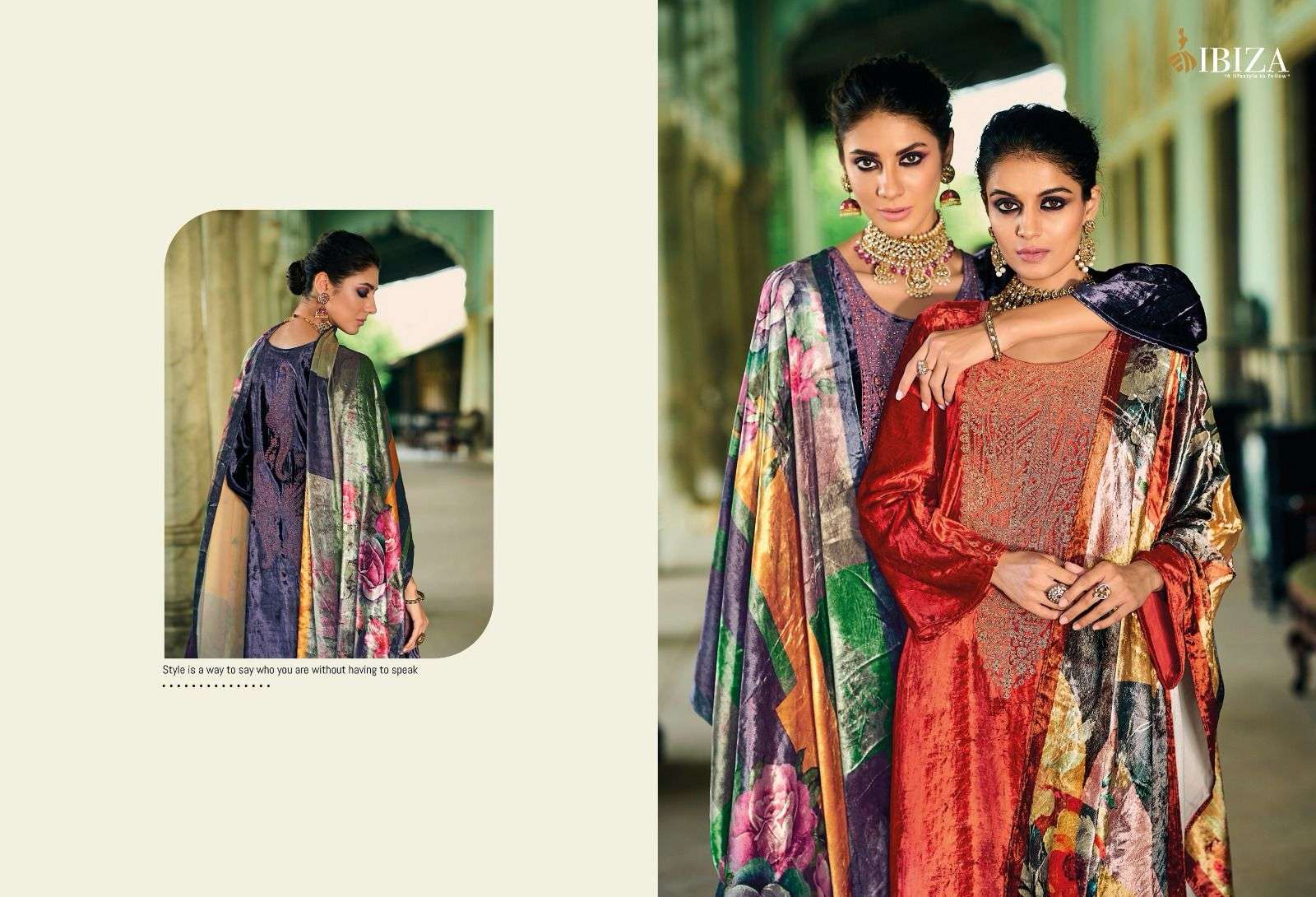 Ibiza Khoob Surat Viscose Velvet Pashmina Dress Material Wholesale catalog