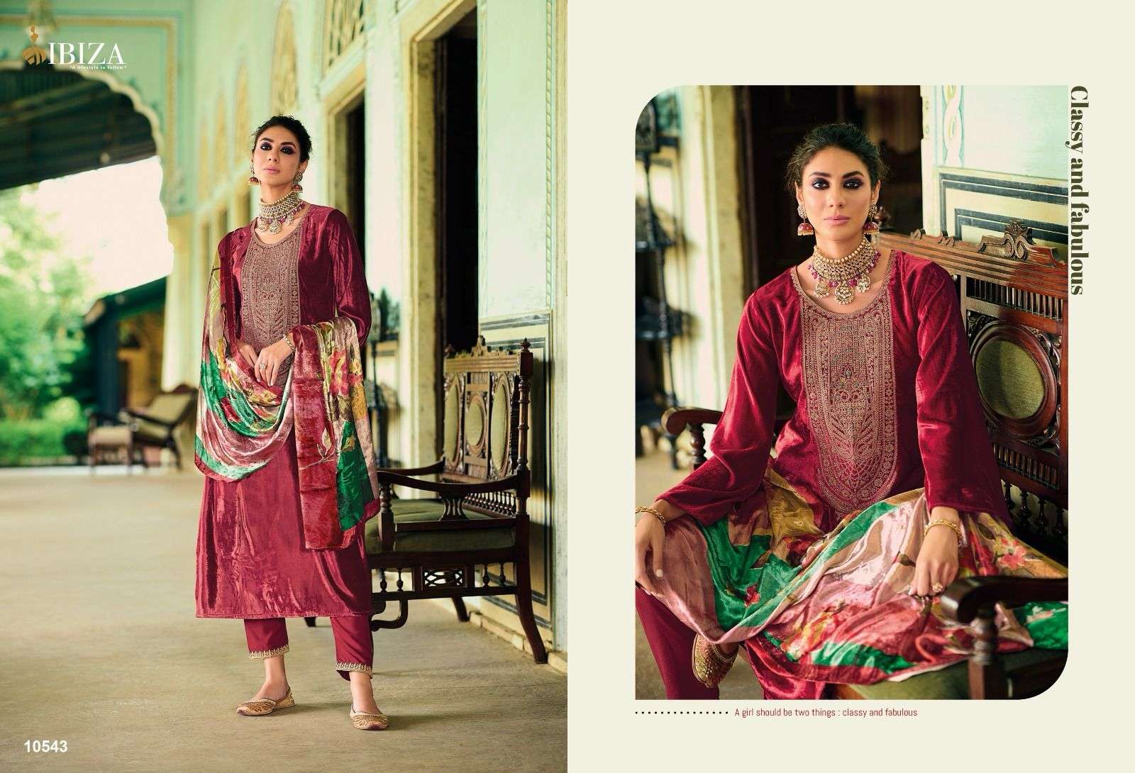 Ibiza Khoob Surat Viscose Velvet Pashmina Dress Material Wholesale catalog