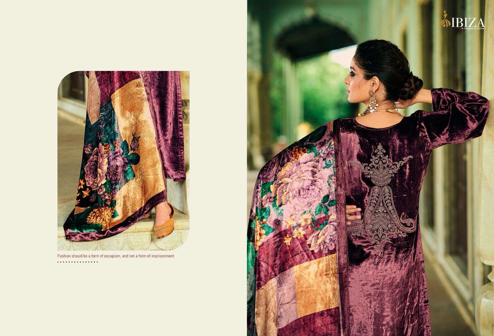 Ibiza Khoob Surat Viscose Velvet Pashmina Dress Material Wholesale catalog