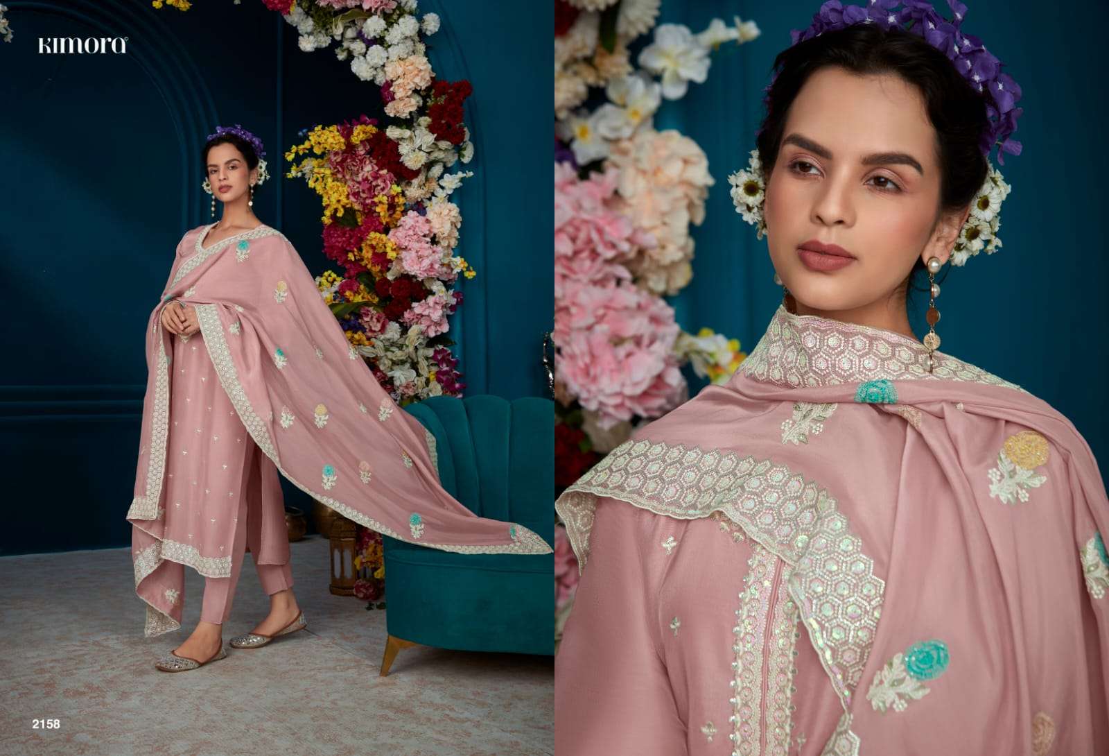 Kimora Rozeen Modal Silk Designer Salwar Suits Wholesale catalog
