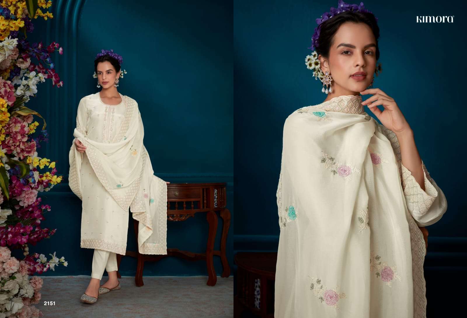 Kimora Rozeen Modal Silk Designer Salwar Suits Wholesale catalog
