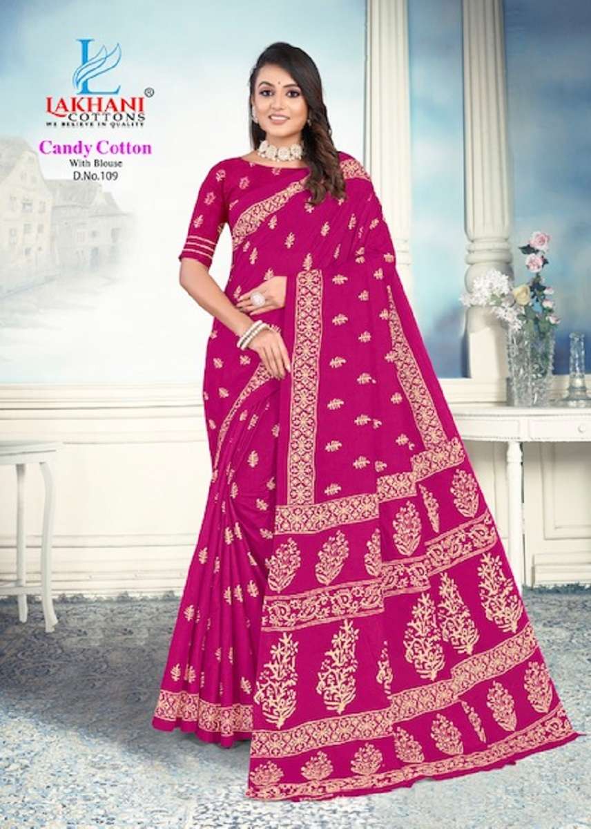 Lakhani Candy Cotton Saree -Wholesale Catalog