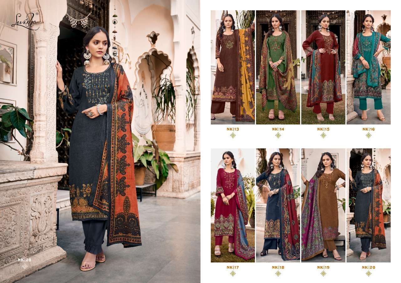 Levisha Nikhaar Pure Pashmina Dress Material Wholesale catalog