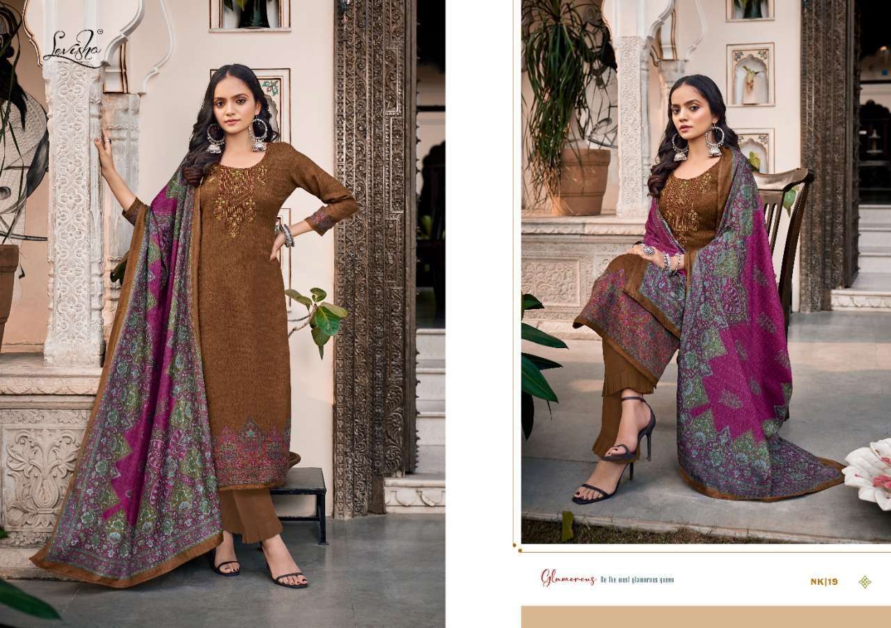 Levisha Nikhaar Pure Pashmina Dress Material Wholesale catalog