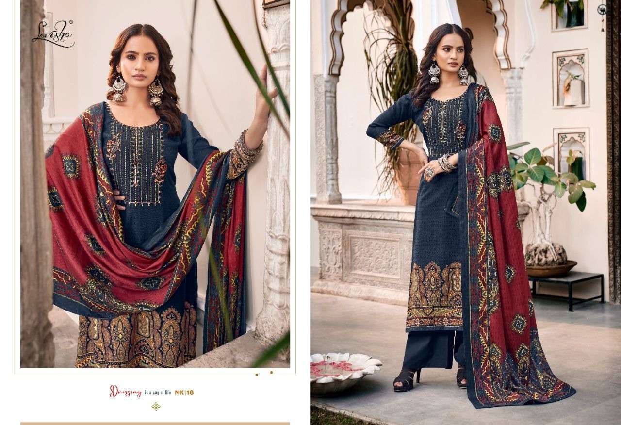Levisha Nikhaar Pure Pashmina Dress Material Wholesale catalog