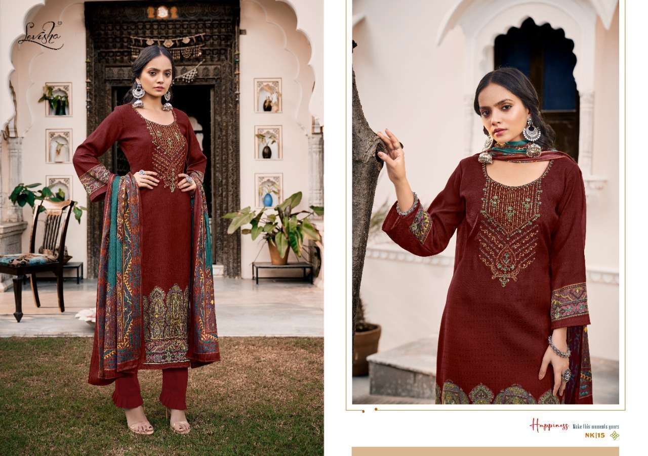 Levisha Nikhaar Pure Pashmina Dress Material Wholesale catalog