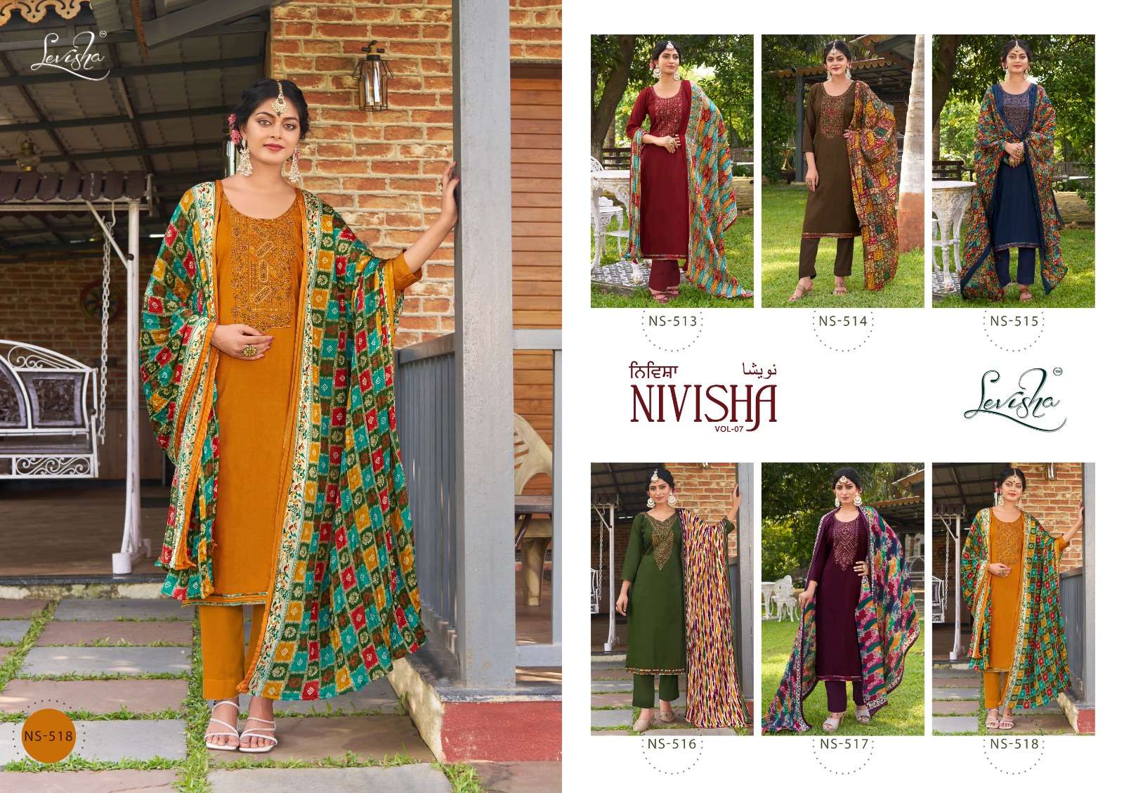 Levisha Nivisha Vol 7 Rayon Slub Dress Material Wholesale catalog