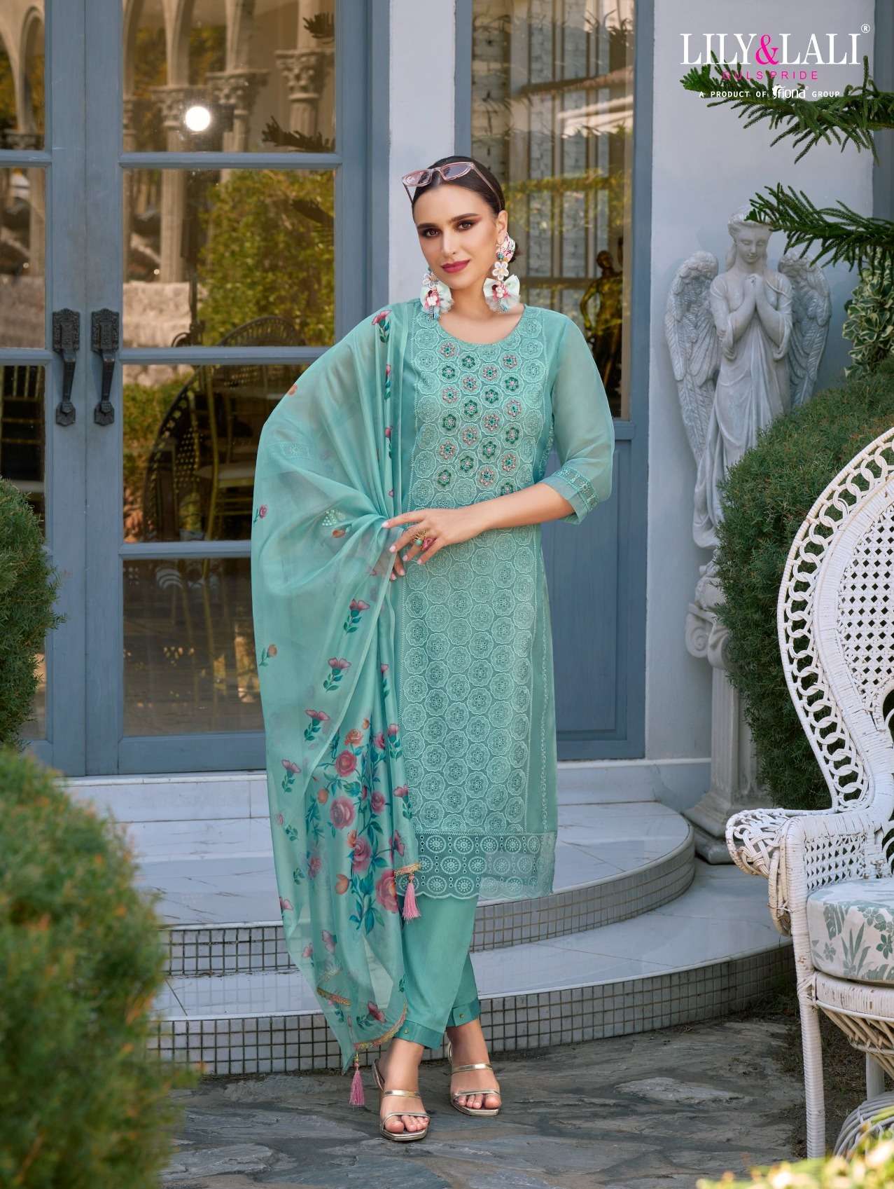 LILY & LALI Chikankari Organza Kurti Wholesale catalog