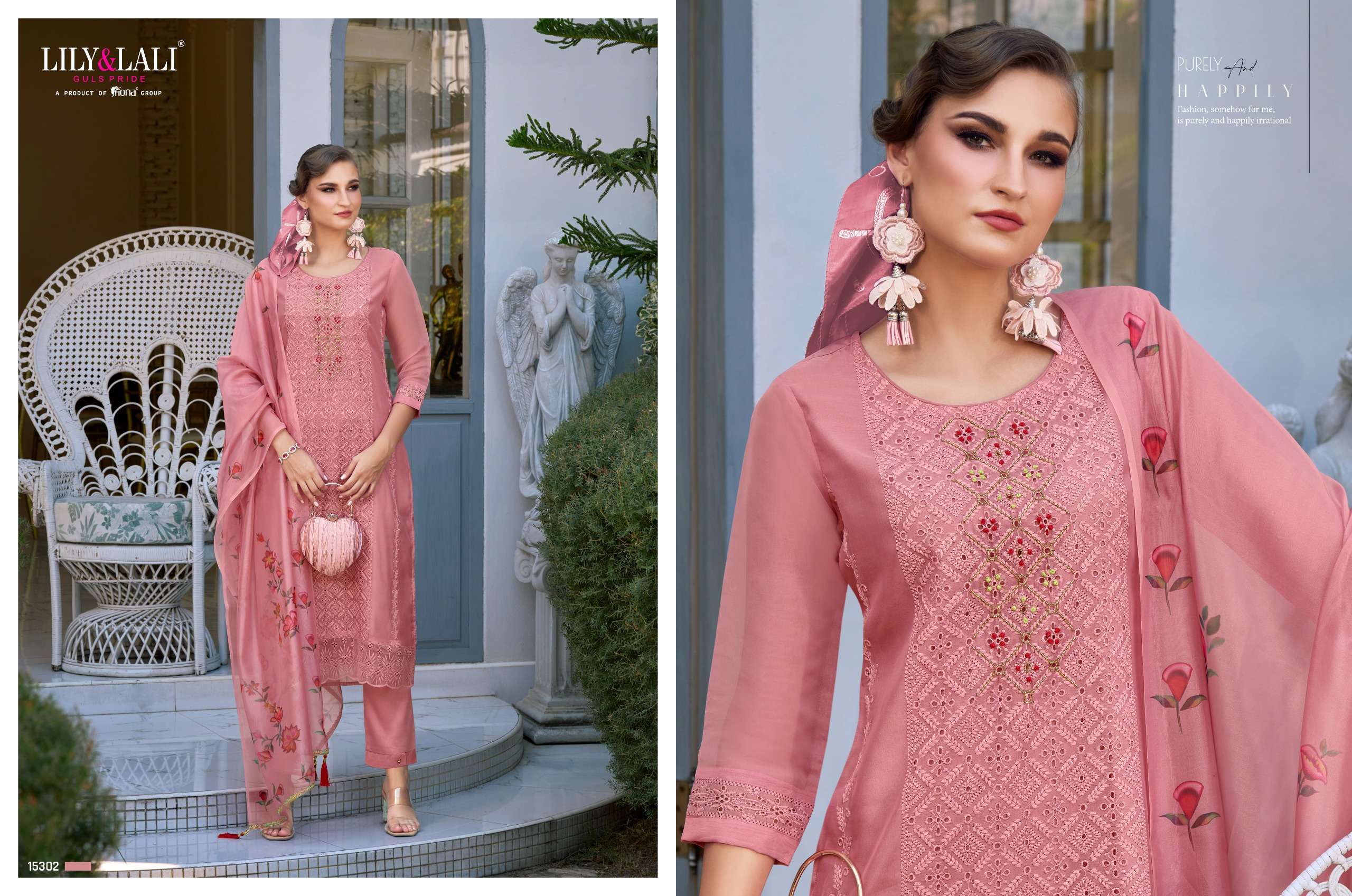 LILY & LALI Chikankari Organza Kurti Wholesale catalog