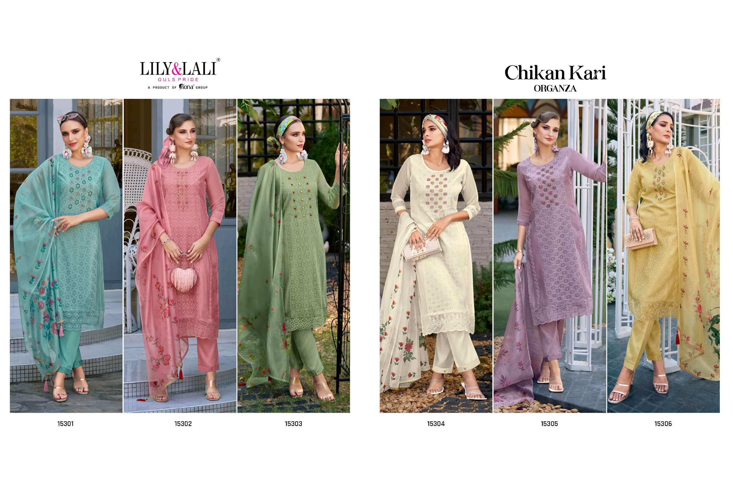 LILY & LALI Chikankari Organza Kurti Wholesale catalog