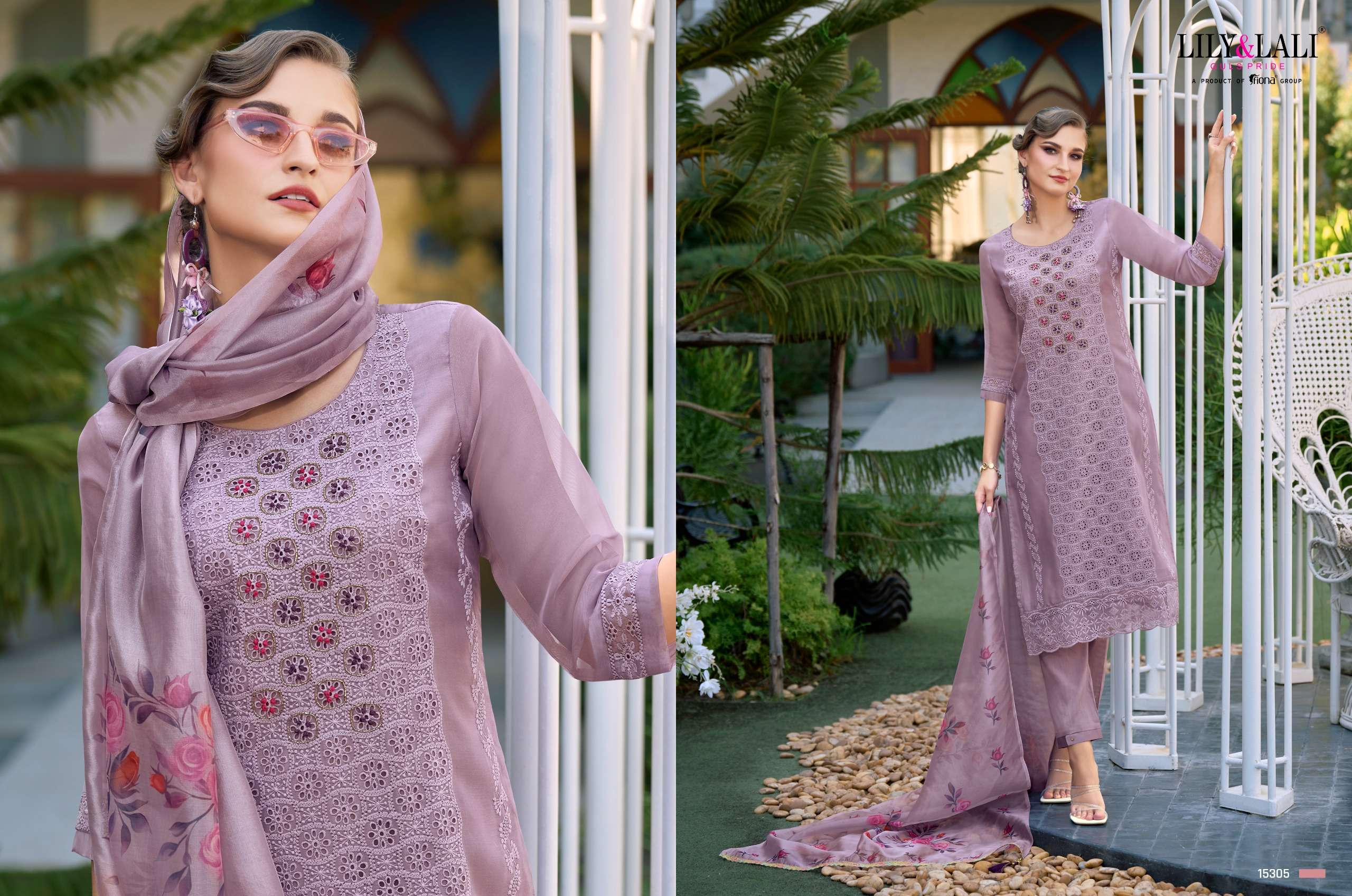 LILY & LALI Chikankari Organza Kurti Wholesale catalog
