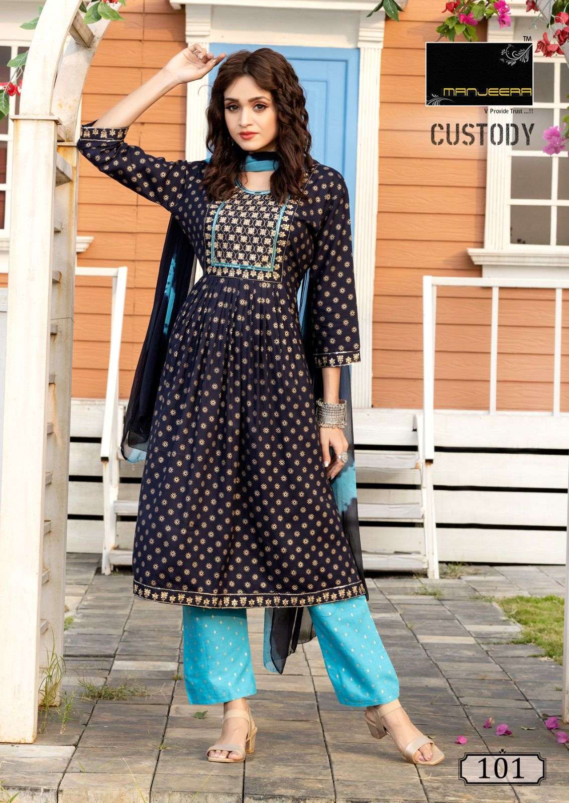 MANJEERA CUSTODY Naira cut Kurti Wholesale catalog