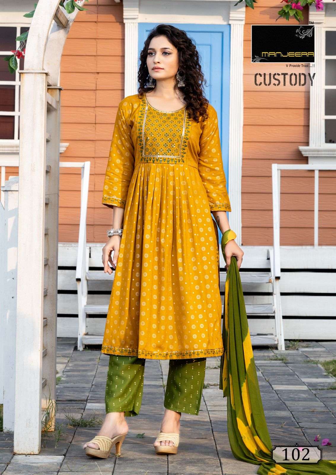 MANJEERA CUSTODY Naira cut Kurti Wholesale catalog