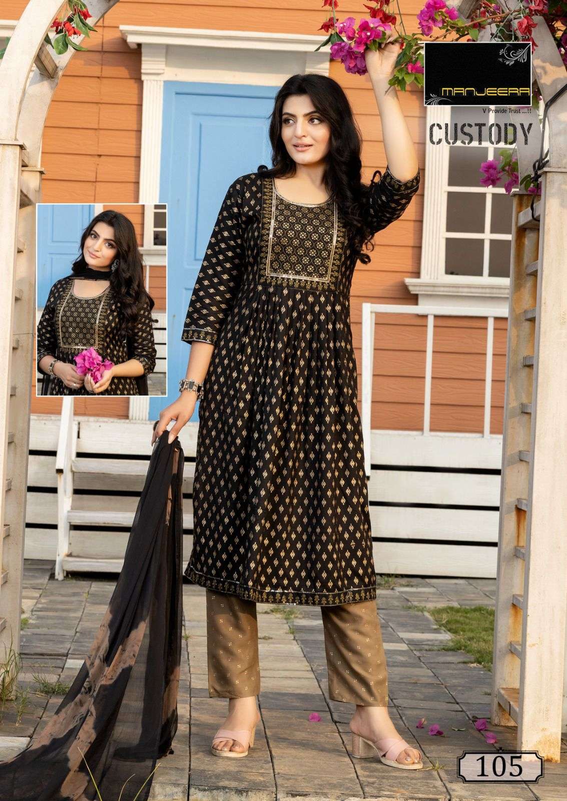 MANJEERA CUSTODY Naira cut Kurti Wholesale catalog