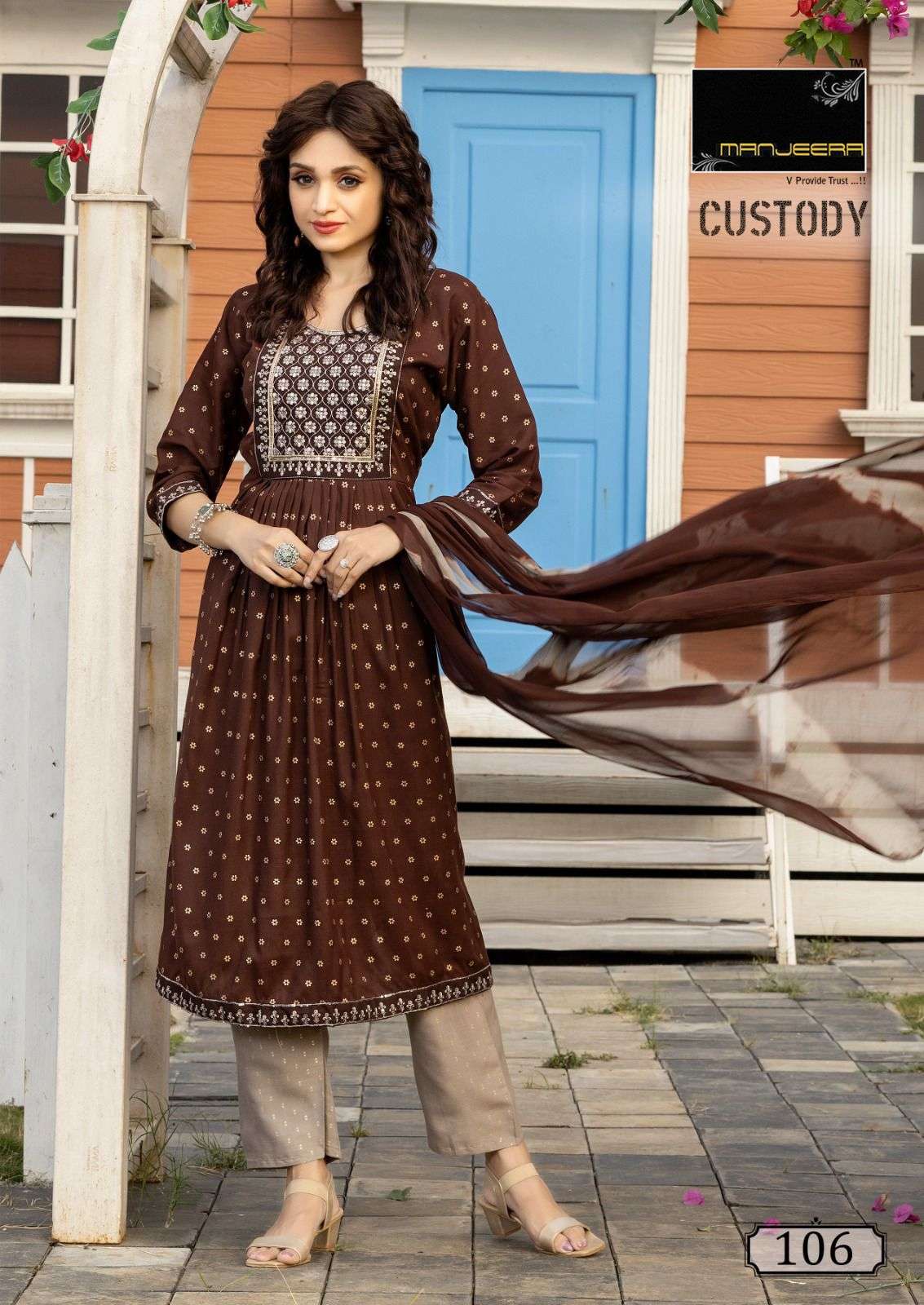 MANJEERA CUSTODY Naira cut Kurti Wholesale catalog