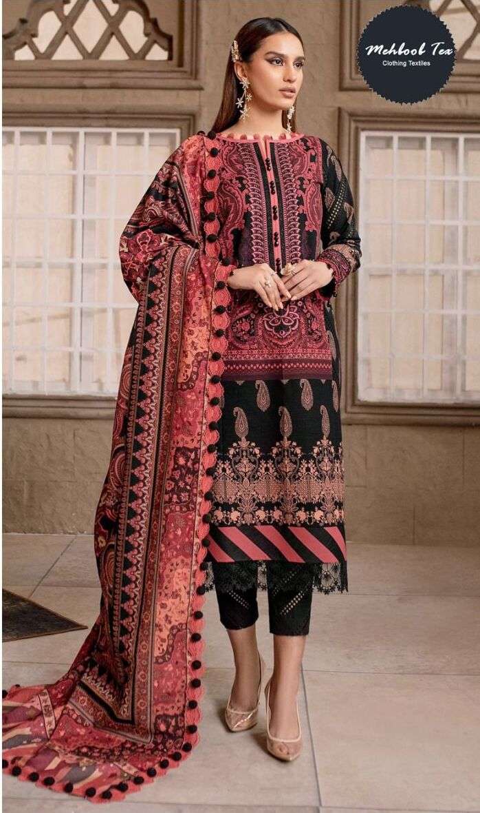 Mehboob Tex 1260 And 1265 Cotton Dupatta Pakistani Suits Wholesale catalog
