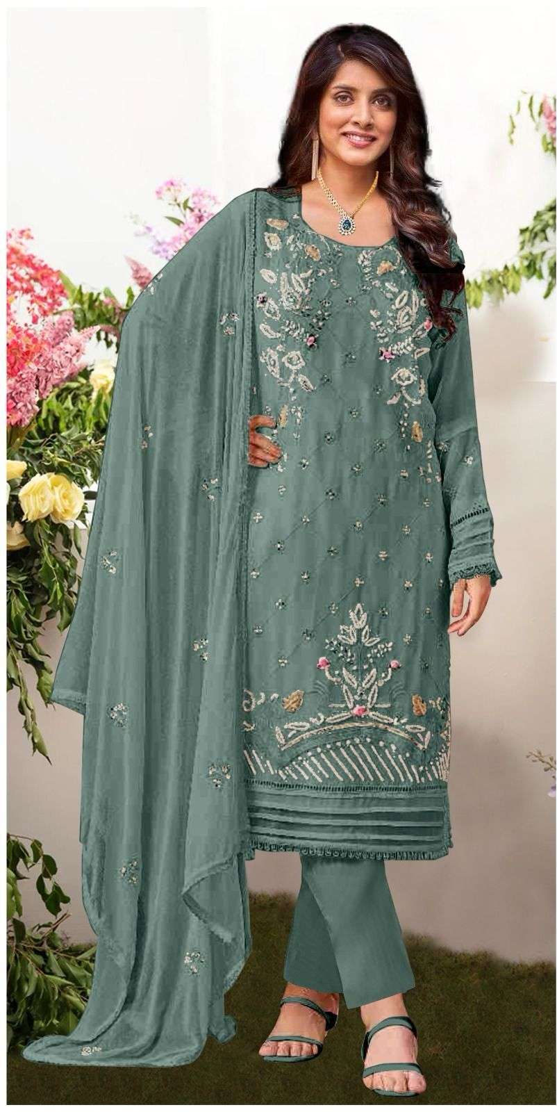 Motifz 483 Georgette with embroidery  Salwar Kameez Wholesale catalog