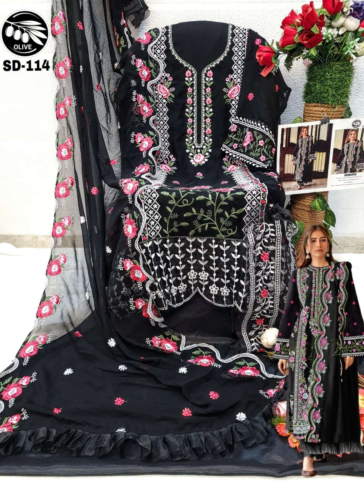 Olive Sd 114 Salwar Suit Wholesale catalog