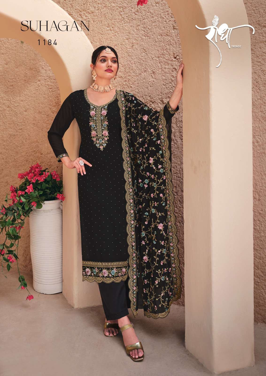 Radha Suhagan Georgette Embroidery Salwar Suit Wholesale catalog