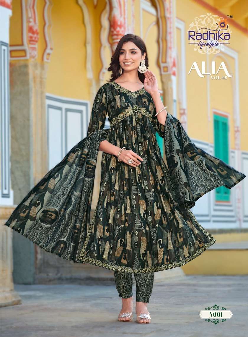 RADHIKA LIFE STYLE Alia Vol -5 GOWN  Kurti Wholesale catalog