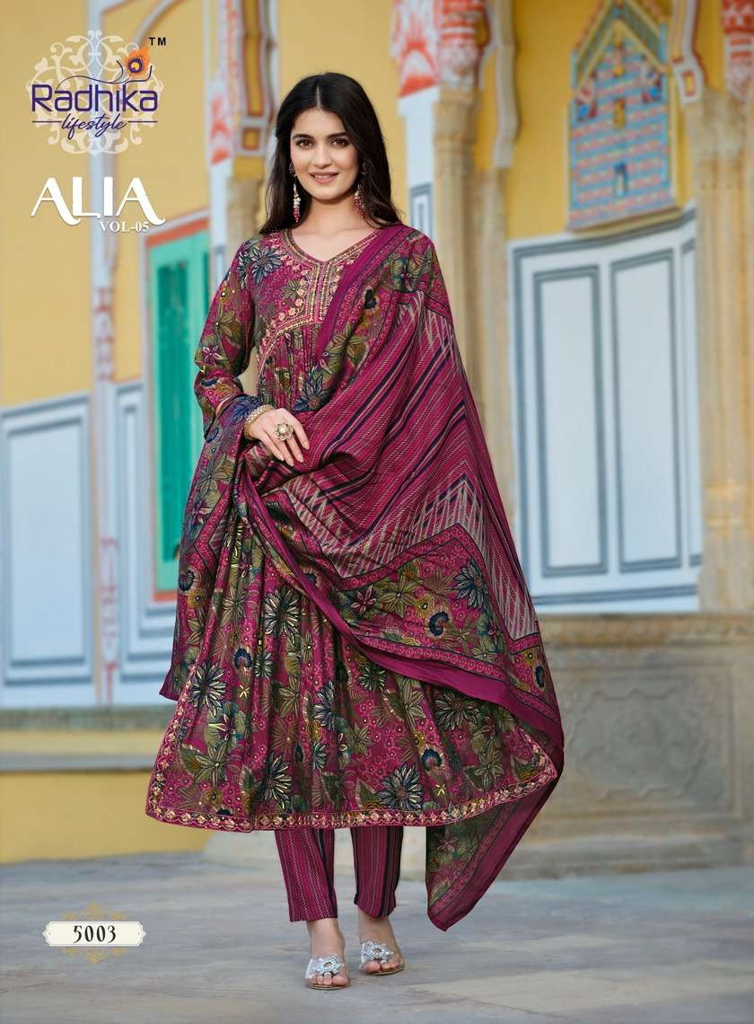 RADHIKA LIFE STYLE Alia Vol -5 GOWN  Kurti Wholesale catalog