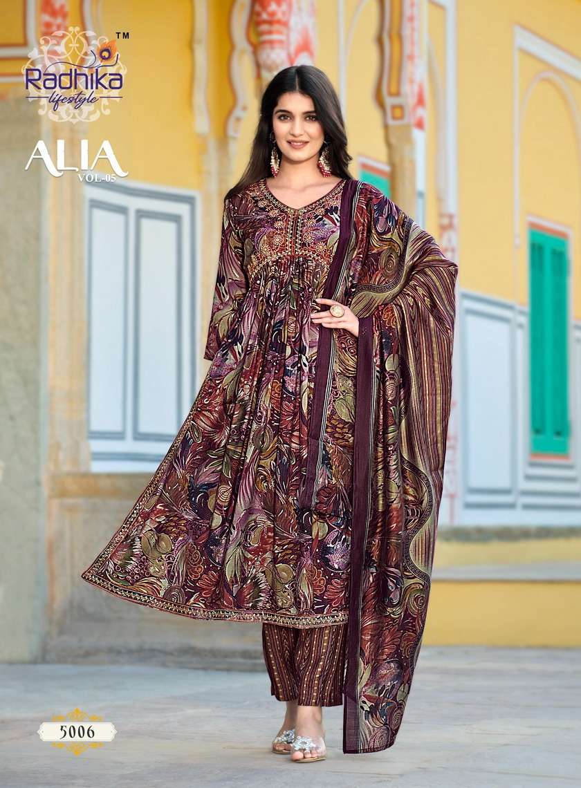 RADHIKA LIFE STYLE Alia Vol -5 GOWN  Kurti Wholesale catalog