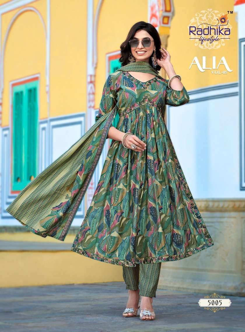 RADHIKA LIFE STYLE Alia Vol -5 GOWN  Kurti Wholesale catalog