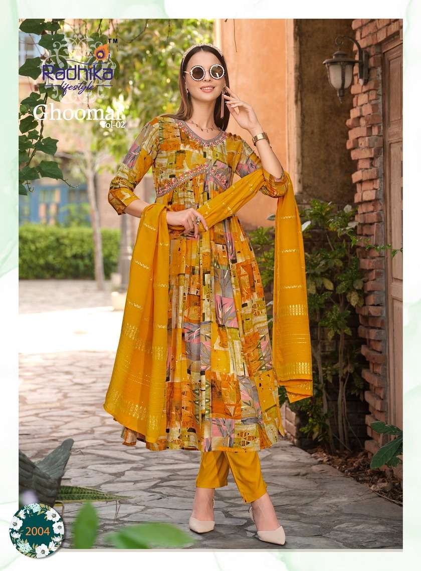 RADHIKA LIFE STYLE GHOOMAR vol-2 Kurti Wholesale catalog