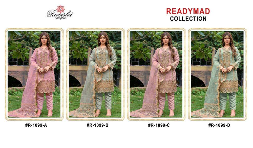 Ramsha R 1099 Organza Pakistani Suits Wholesale catalog