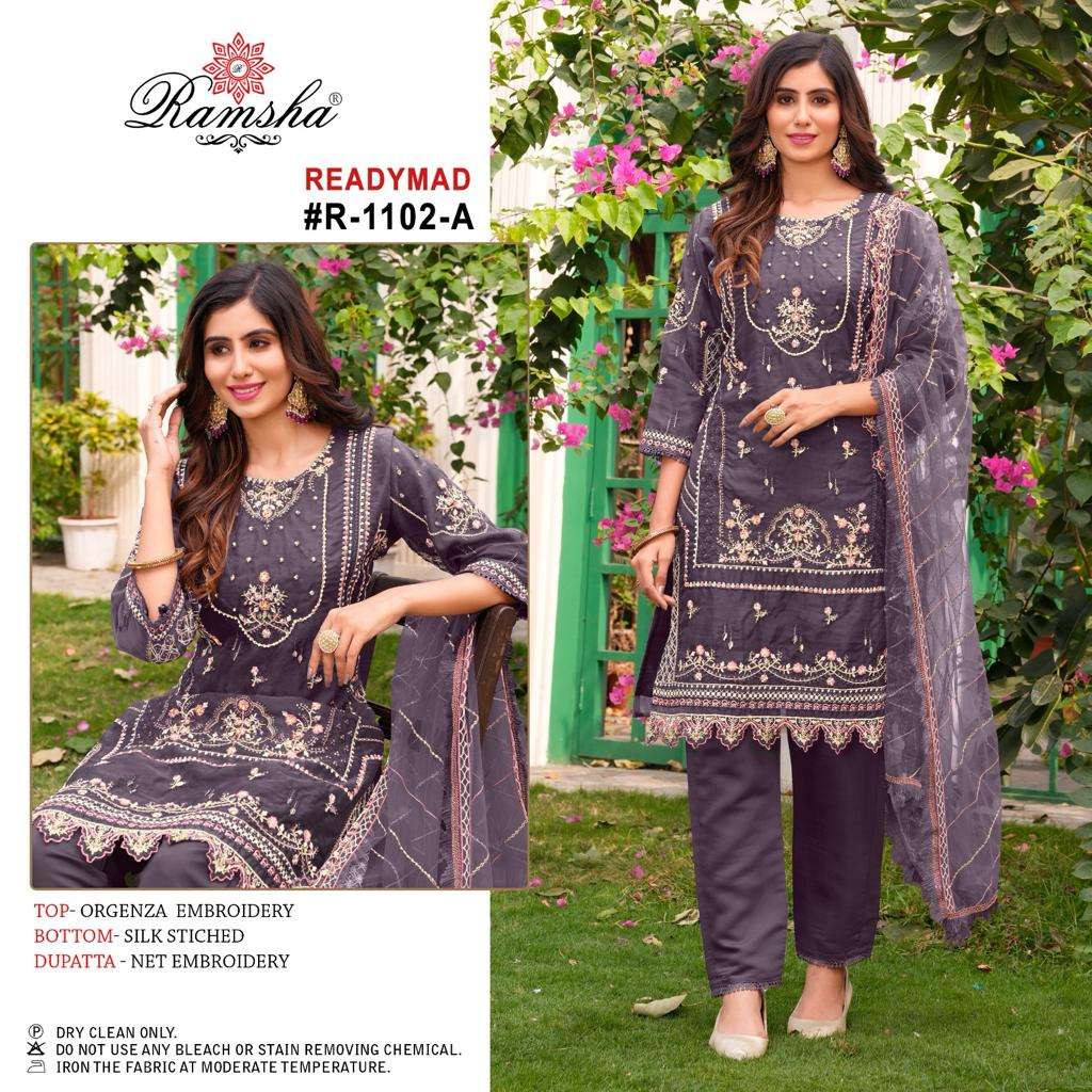 Ramsha R 1102 Organza Pakistani Suits Wholesale catalog