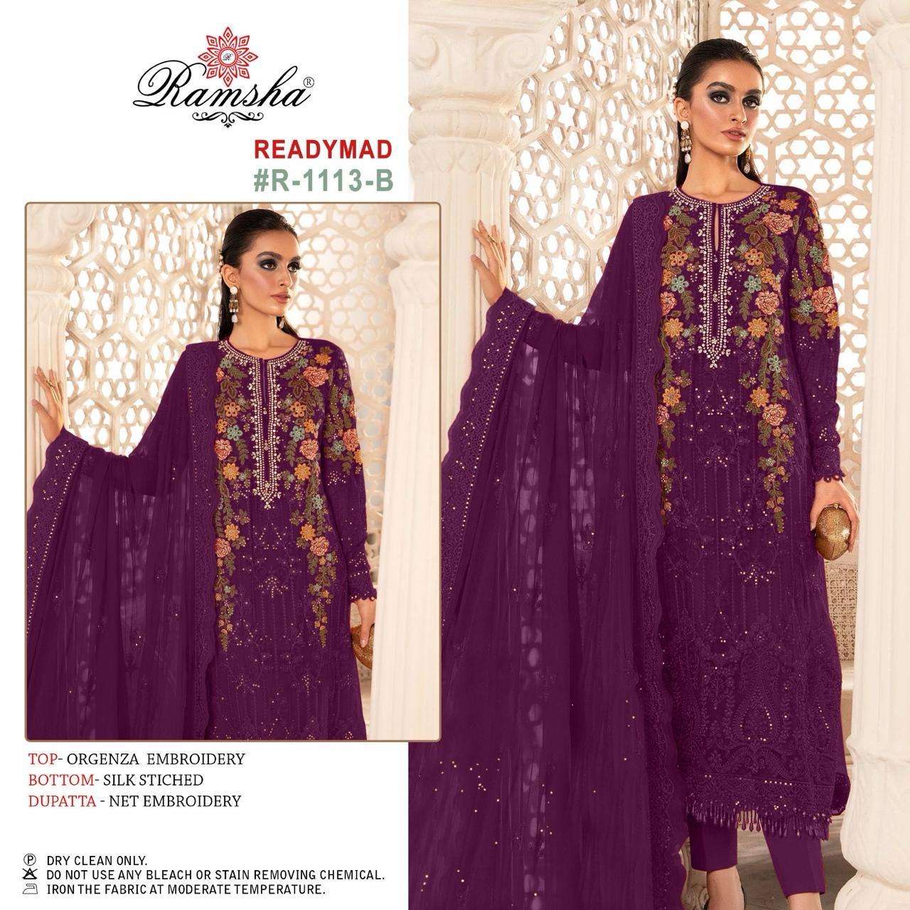 Ramsha R 1113 A To D Organza Pakistani Suits Wholesale catalog