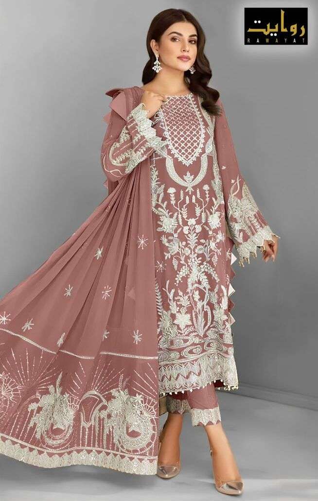 Rawayat Mushq Colors Vol 10 Faux Georgette Pakistani Suits Wholesale catalog