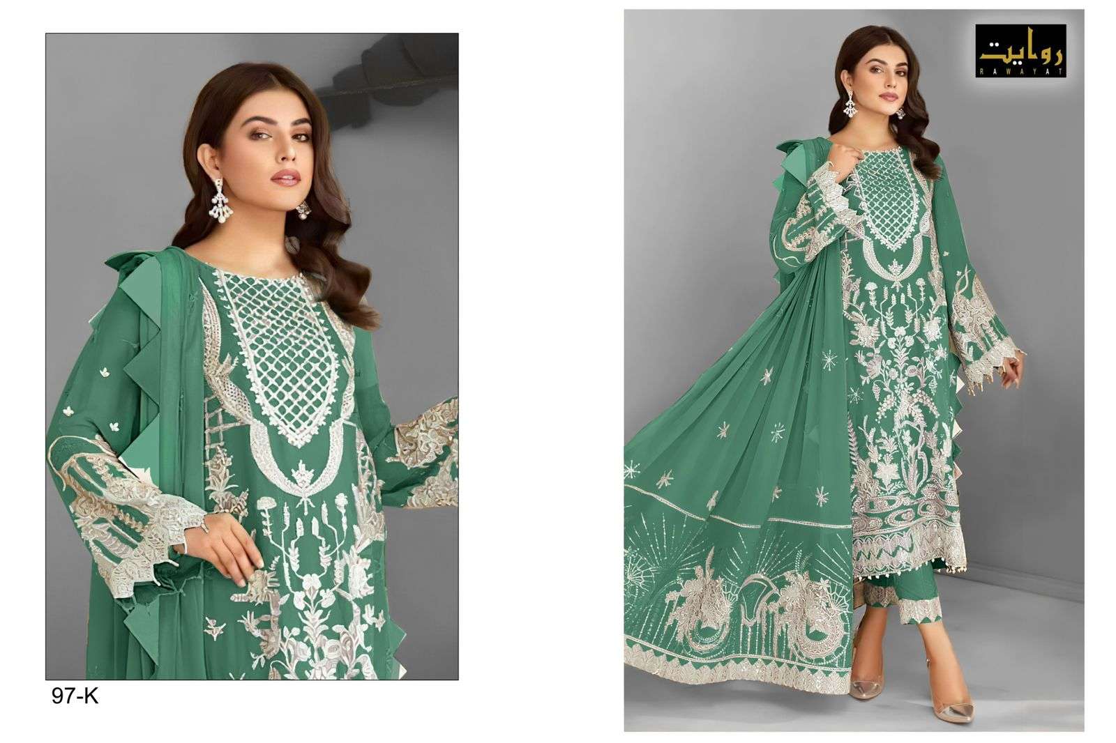 Rawayat Mushq Colors Vol 10 Faux Georgette Pakistani Suits Wholesale catalog