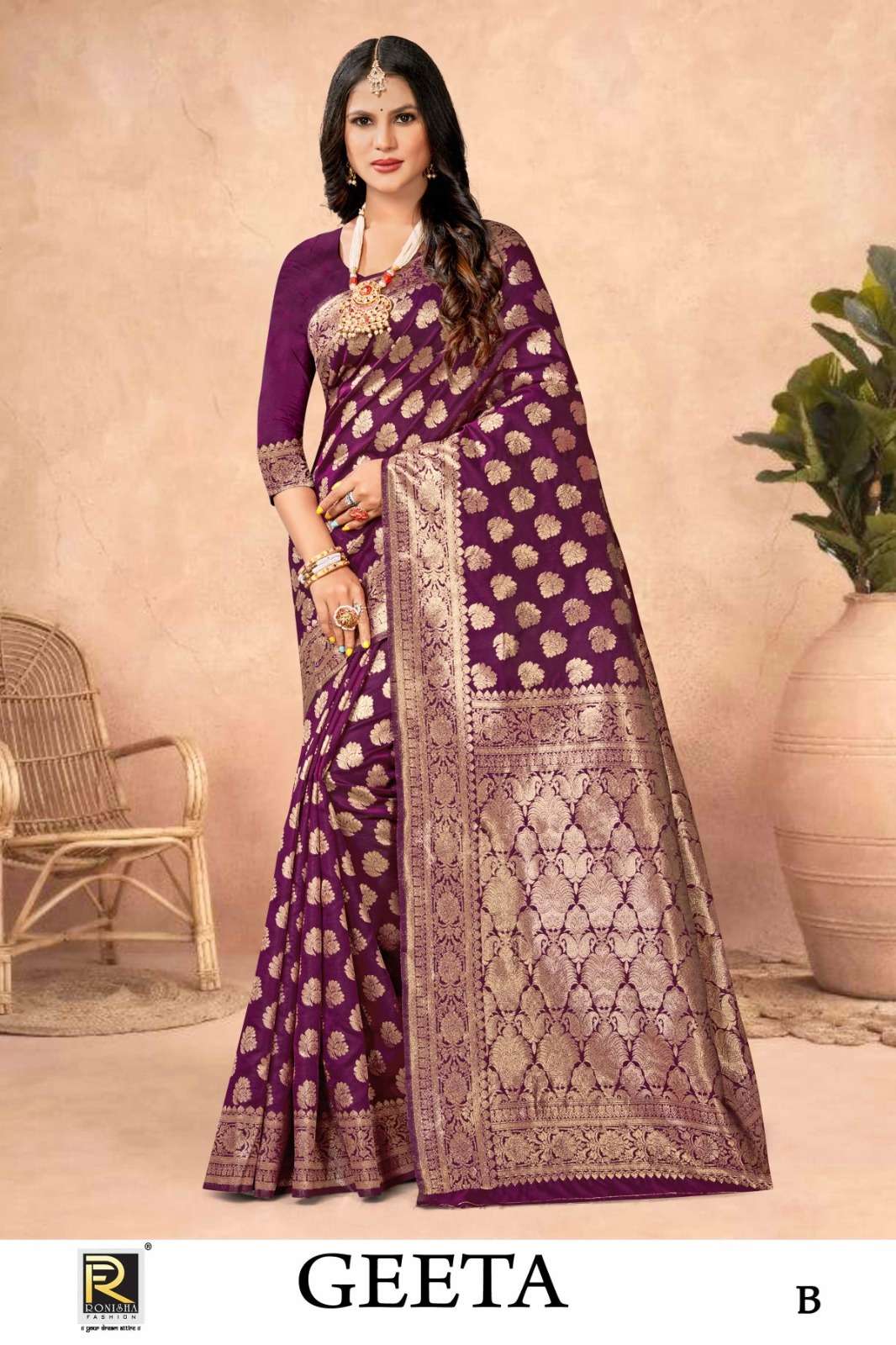 Ronisha Geeta  banarasi Silk Saree Wholesale catalog
