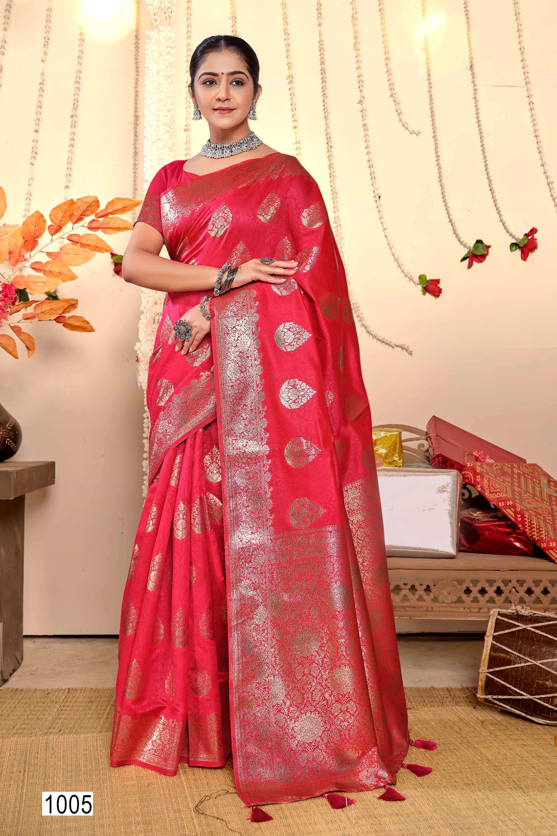Saroj Riti Riwaaz Vol.13 50*600 Silk Saree Wholesale catalog    