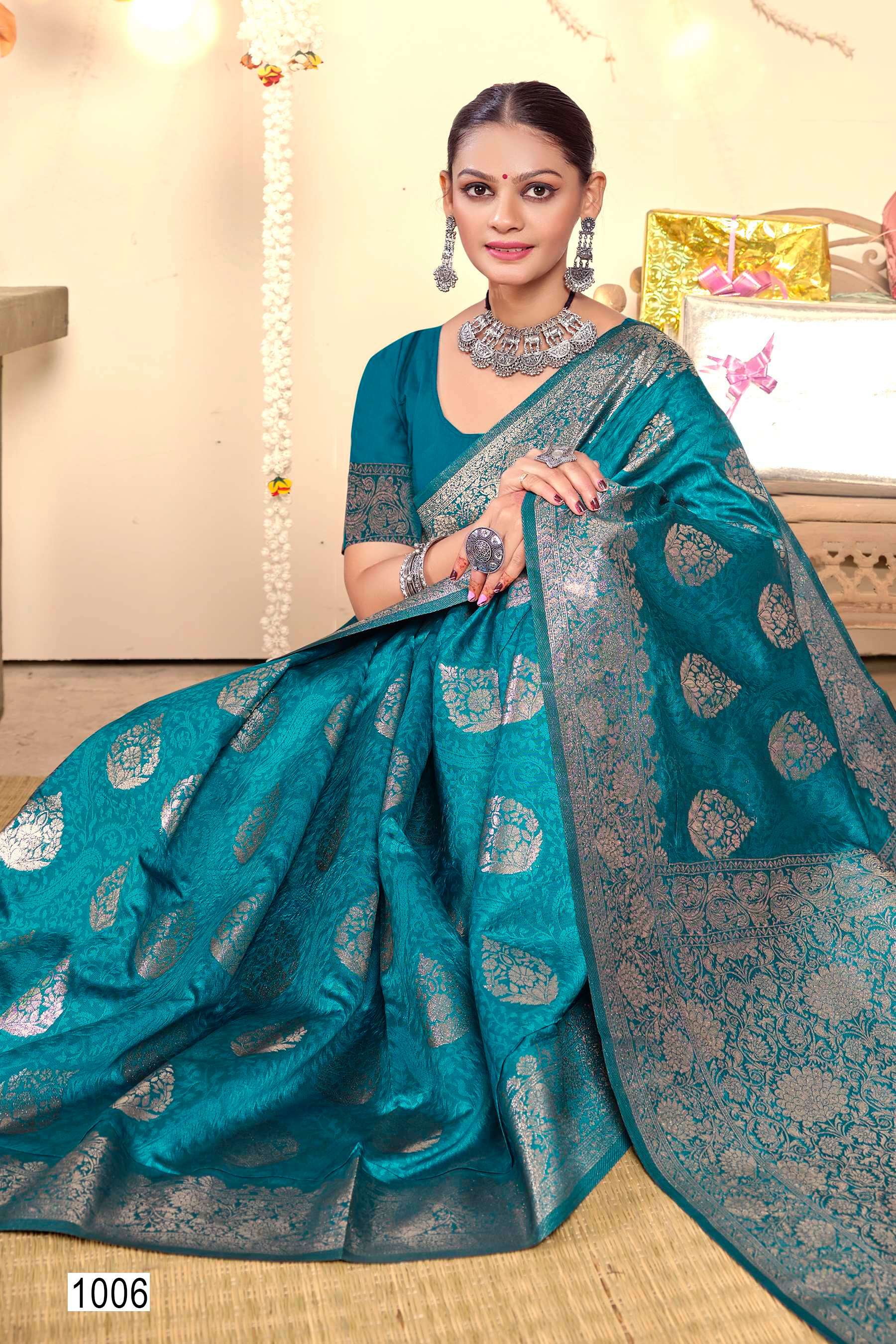 Saroj Riti Riwaaz Vol.13 50*600 Silk Saree Wholesale catalog    