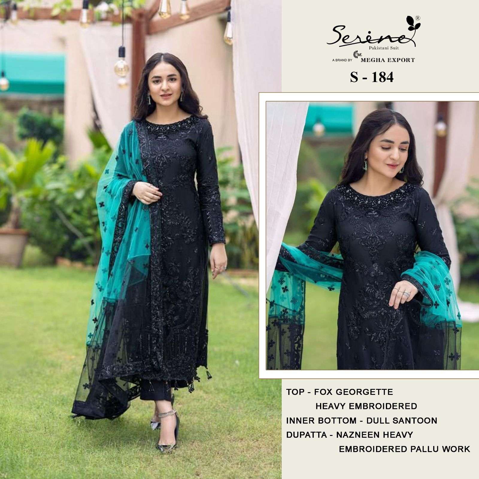 Serine S 184 Faux Georgette Pakistani Salwar Kameez Wholesale catalog