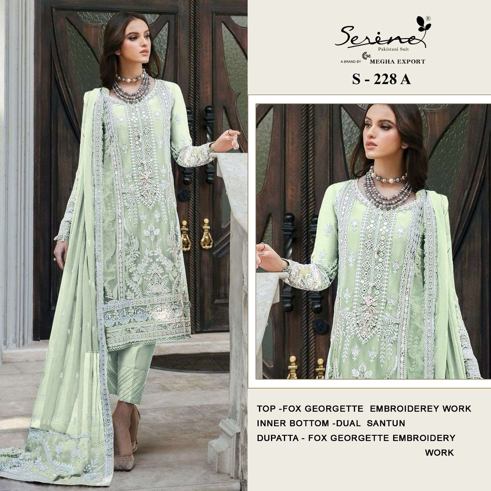 Serine S 228 A To D Faux Georgette Pakistani Suits Wholesale catalog