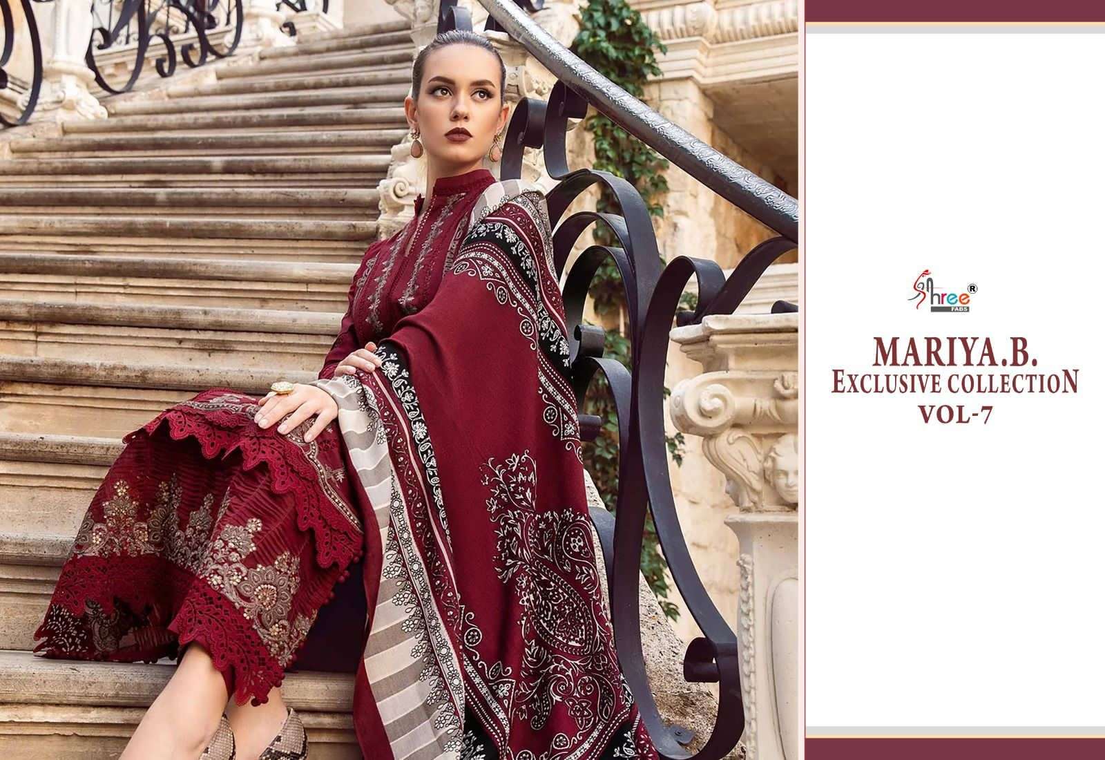 Shree Mariya B Vol 7 Cotton Dupatta Pakistani Suits Wholesale catalog