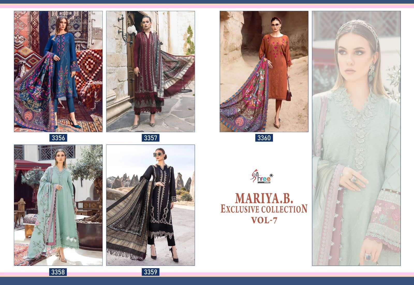 Shree Mariya B Vol 7 Cotton Dupatta Pakistani Suits Wholesale catalog