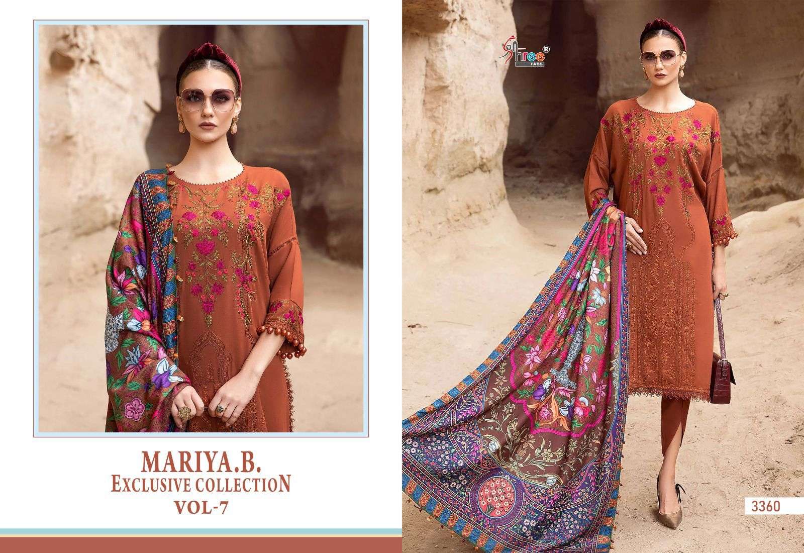 Shree Mariya B Vol 7 Cotton Dupatta Pakistani Suits Wholesale catalog