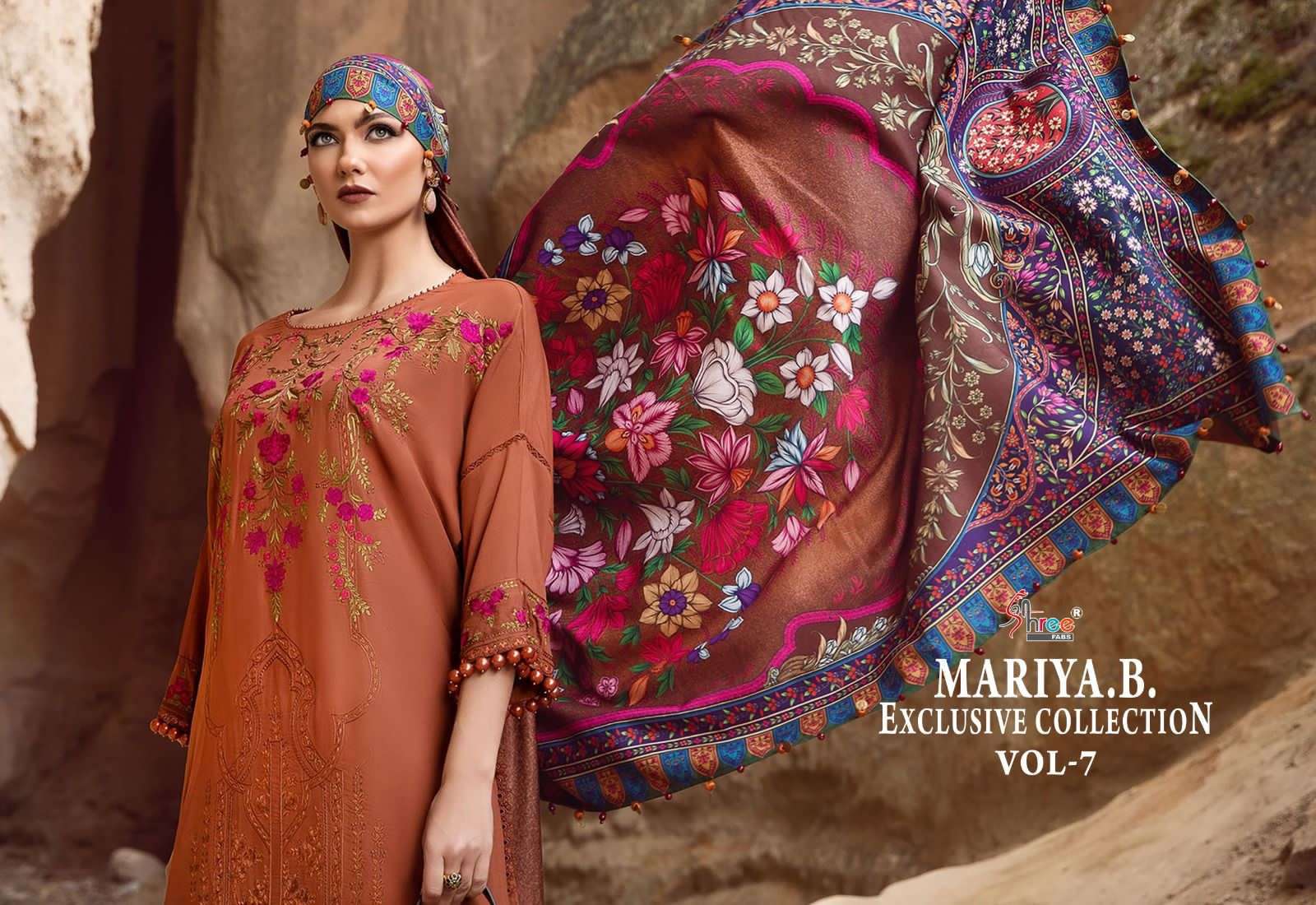 Shree Mariya B Vol 7 Cotton Dupatta Pakistani Suits Wholesale catalog