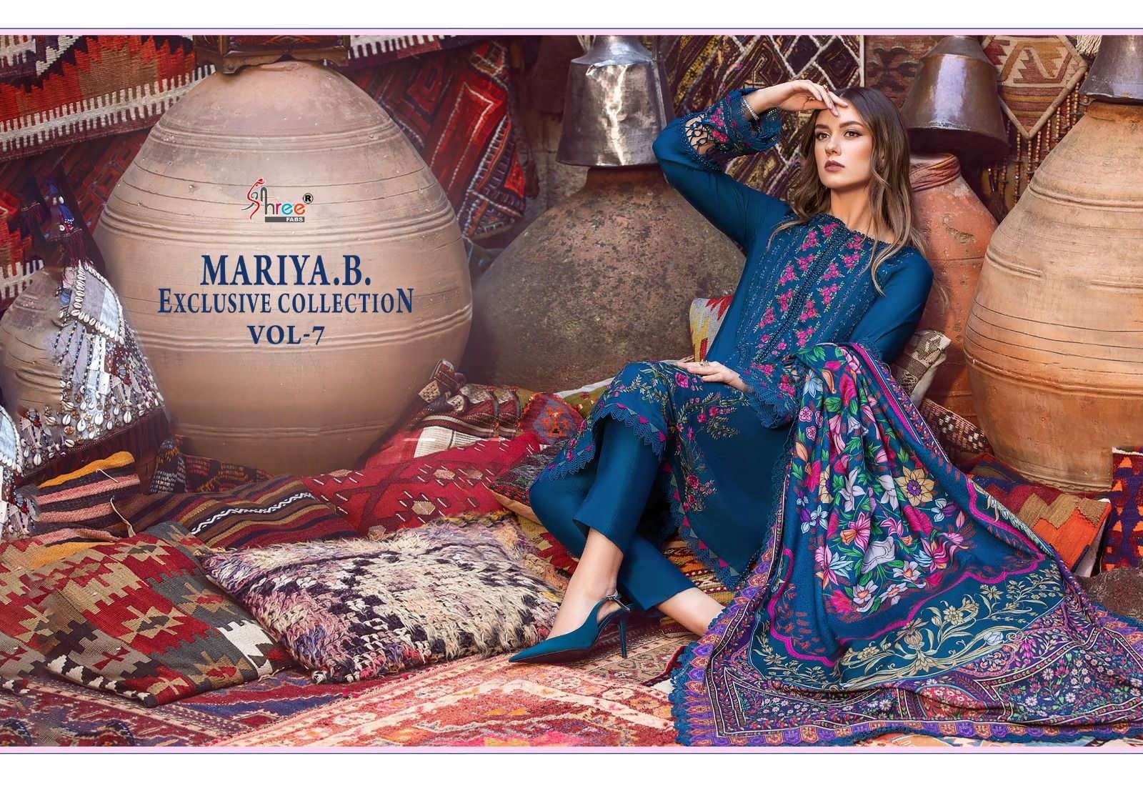 Shree Mariya B Vol 7 Cotton Dupatta Pakistani Suits Wholesale catalog