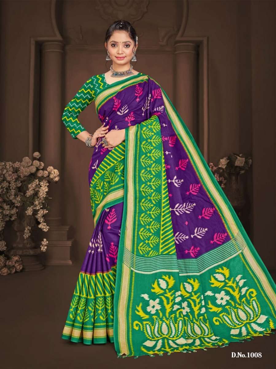 SMC Ikkat With Latkan -Cotton Sarees -Wholesale Catalog